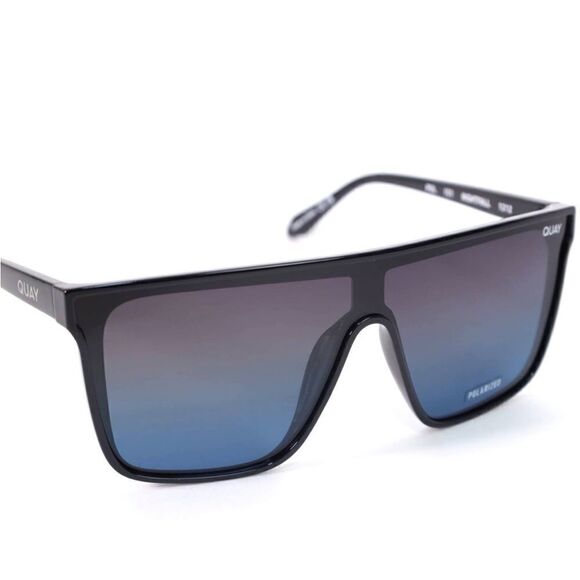 Quay Australia NIGHTFALL Extra Large Sunglasses-Black/Black Blue Polariz… - Picture 5 of 15